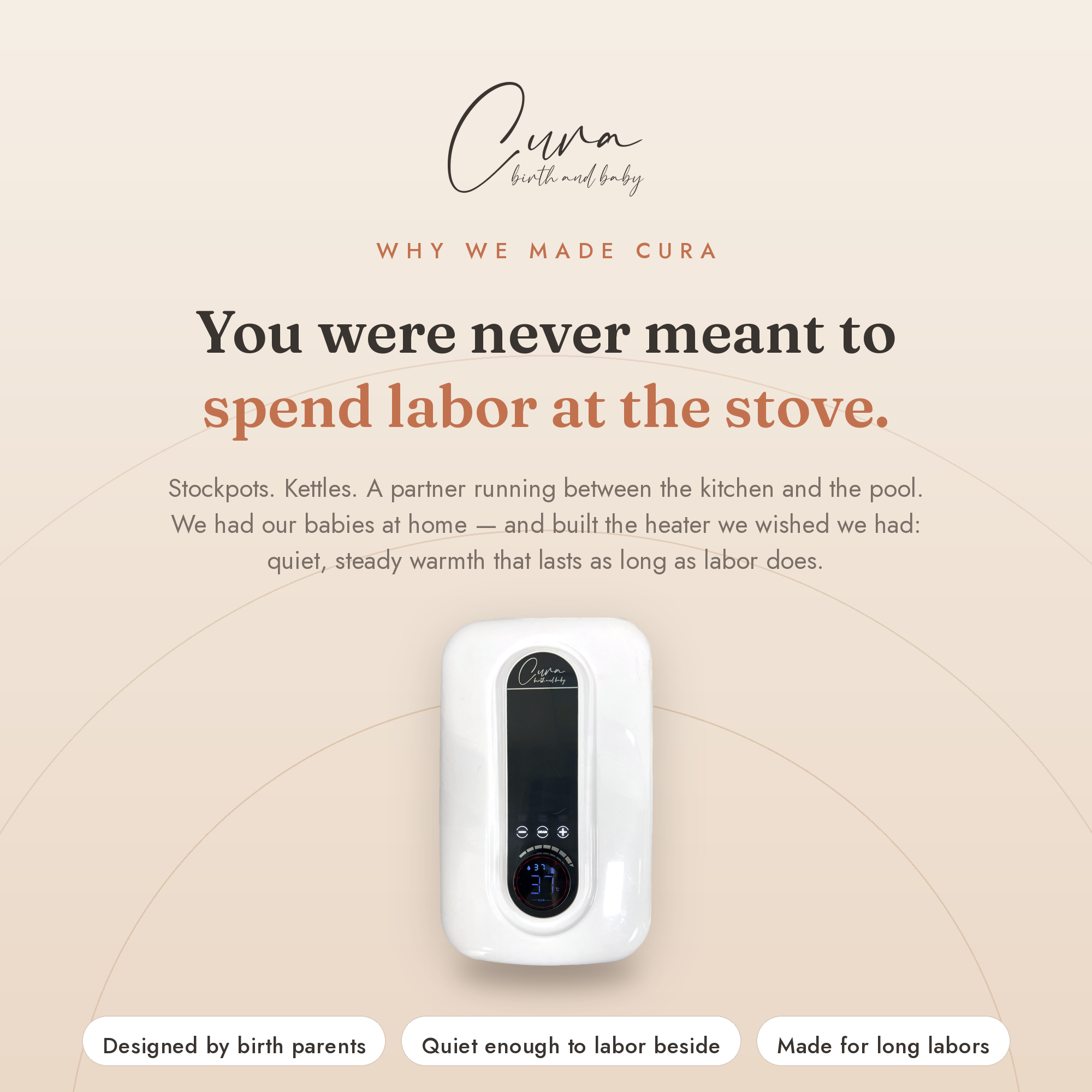 Why choose the Cura Birth Tub Heater over boiling water