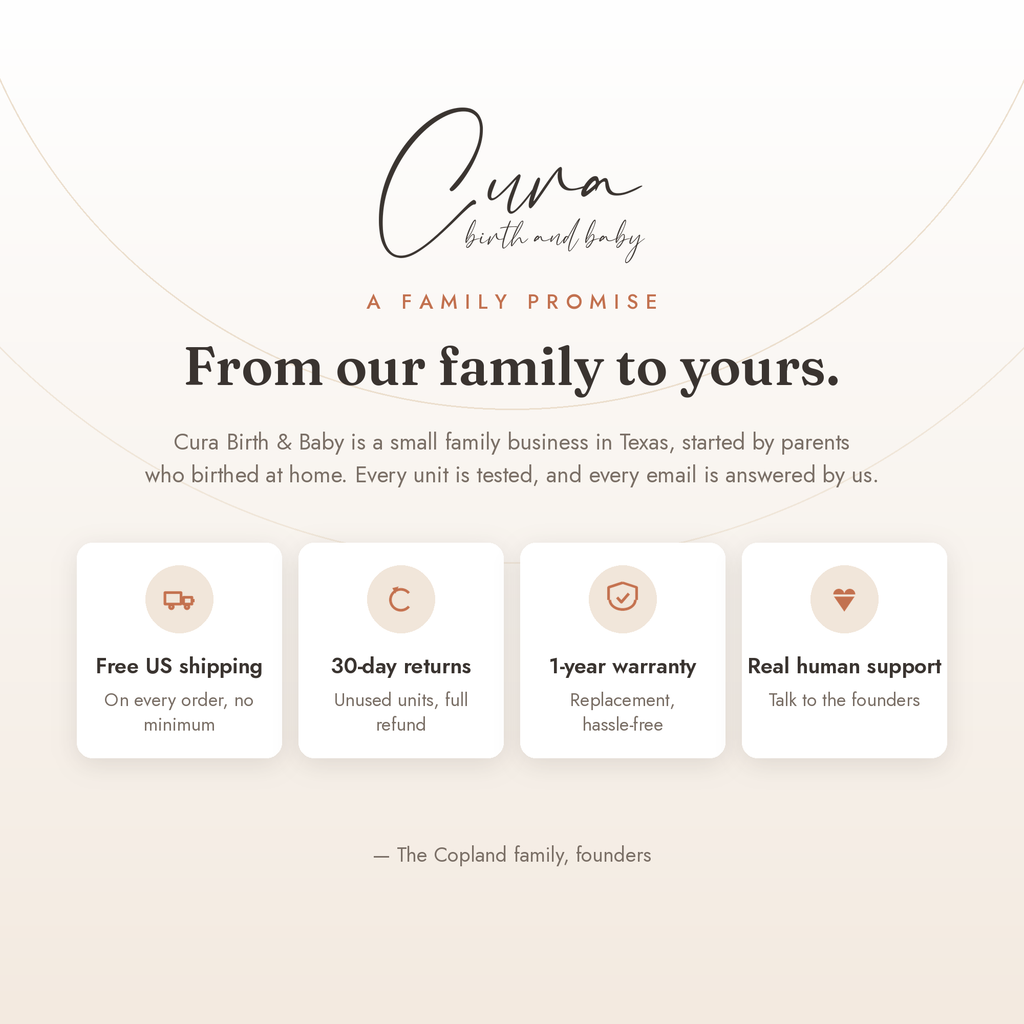 Cura Birth & Baby product promise and 12-month warranty
